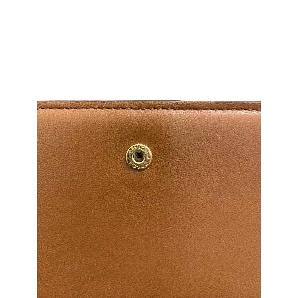 Coach Madison Skinny Leather Wallet 51936 Tan Brown Gold Logo - Picture 6 of 16